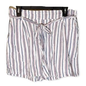 Thread Story Striped Paper Bag Waist Shorts M